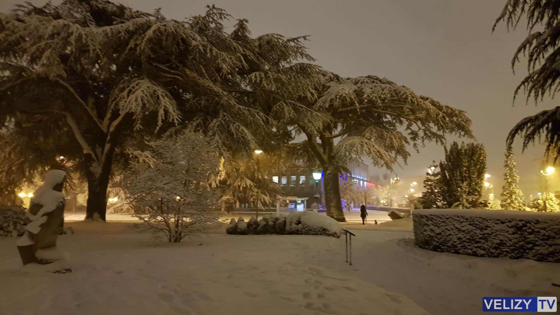 Le square des Cèdres sous la neige en 2018